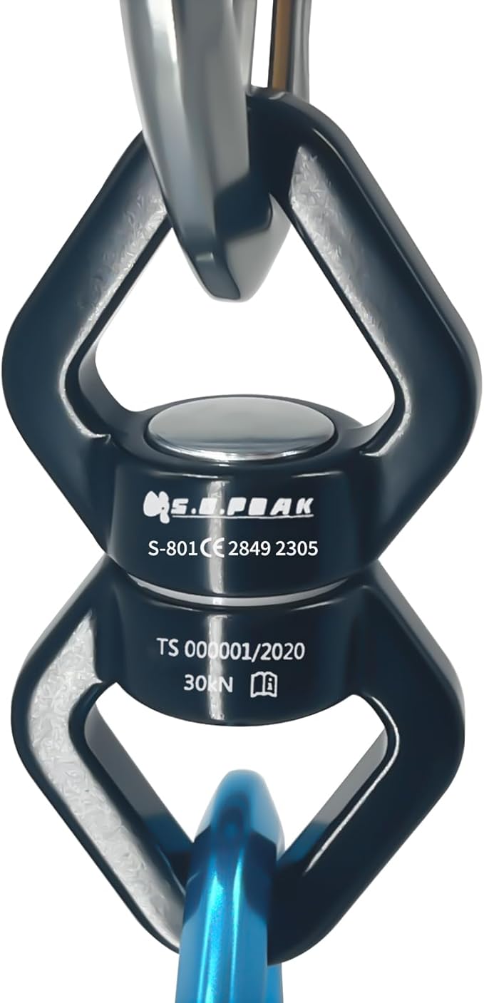 30kN Swing Swivel, CE Certified 360°Rotational Device, Silent Hanging Accessory for Tree Swing, Aerial Dance