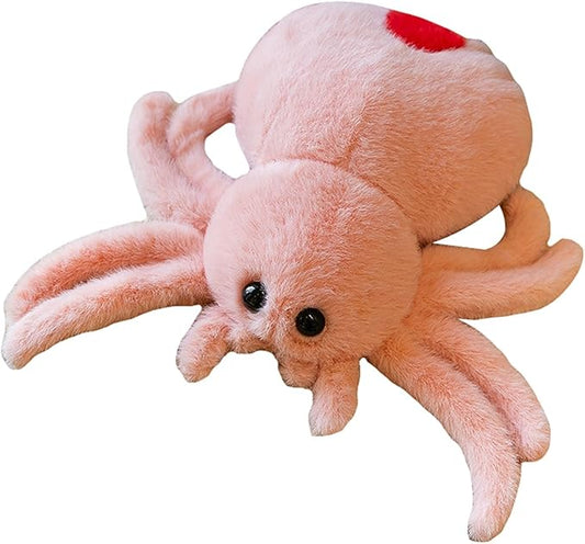 Plush Spider Stuffed Animal Toy, Soft 10 inch Kawaii Halloween Plush Spider Stuffed Toys Decorations Cuddle Gift for Kids and Adults (Pink)