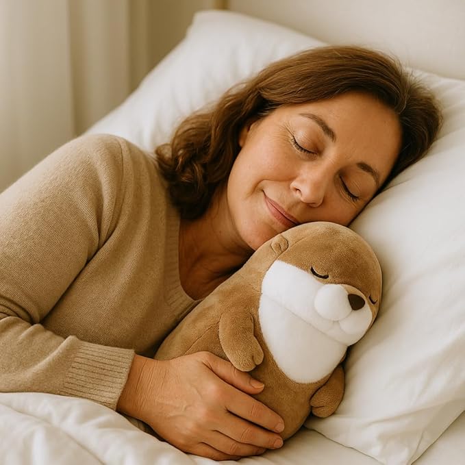 Otter Stuffed Animals Sleeping Plush Toys with Embroidered Eyes for Boy Girl Kids Birthday Christmas Bedtime Gifts, 12 inches