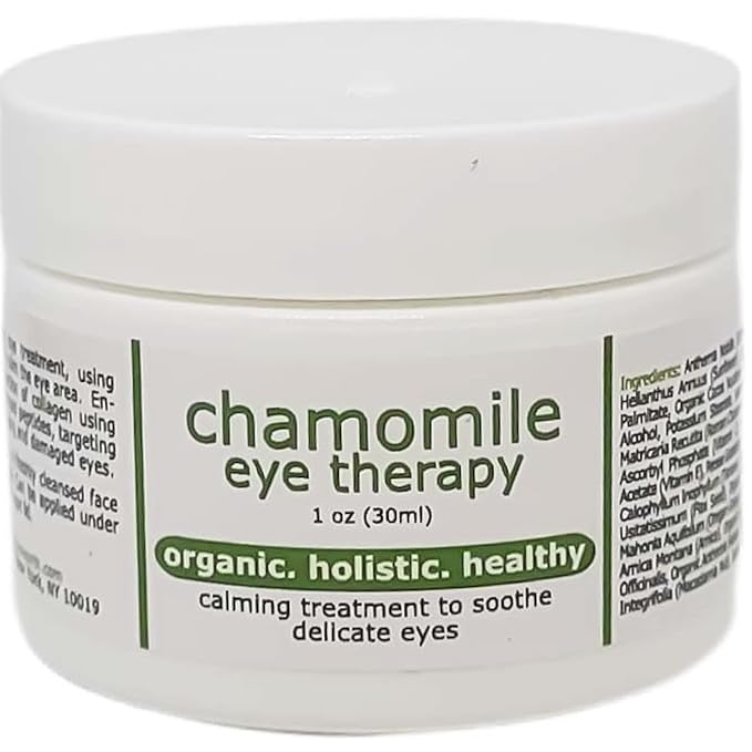 Chamomile Organic Eye Cream - Anti Wrinkle Treatment with Avocado and Vitamin C, 1 oz