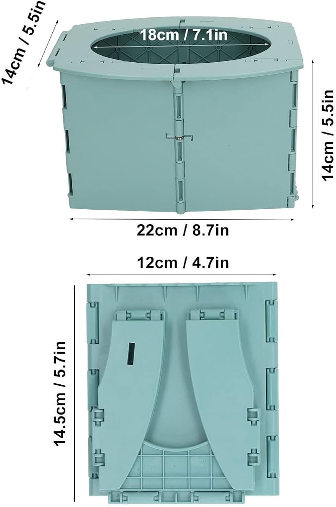 KIMISS Foldable Portable Toddler Potty - Travel & Camping Baby Toilet for Easy on Long Drives (Green)