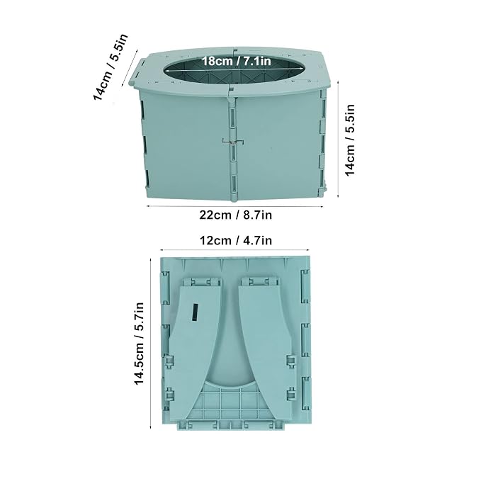Portable Toddler Toilet, Lightweight Foldable Baby Potty with Cleaning Bag, Easy to Carry and Store, Good for Training Camping Travel (Green)