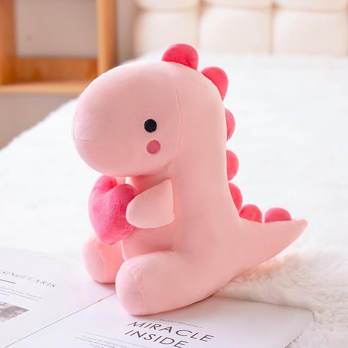 Dinosaur Stuffed Animal, Dinosaur Plush Toy, Loving Soft Dino Plush Toy, Sweet Romantic Cute Dinosaur Plush Toy(10.8 inch)