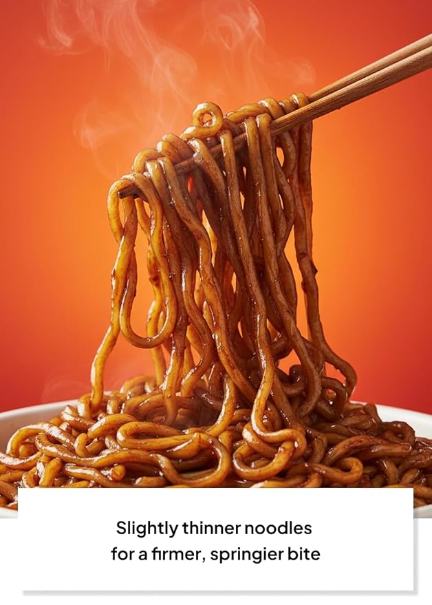 Korean Food Bulramen Stir-Fried Jjajang Black Bean Instant Noodles 20 Packs | Stir-fried Korean black bean instant noodles with spicy chicken-style flavor. Includes 20 convenient packs.