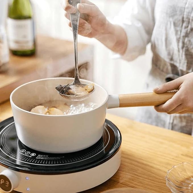 Neoflam FIKA 6 Piece Kitchen Nonstick Cookware Pot Set with GlassLid, Induction, Multipurpose Cooking Essential Casserole, Every Day Use, Made in Korea (Ivory)