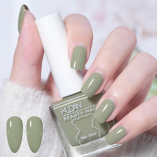 NovaCharm Fresh Green Fingernail Polish - Sage Green Nail Polish - Chip Resistant Long Lasting Nail Varnish - Air Dry Quick Dry Nail Gel - Nail Lacquer Nail Art Polish for Manicure DIY