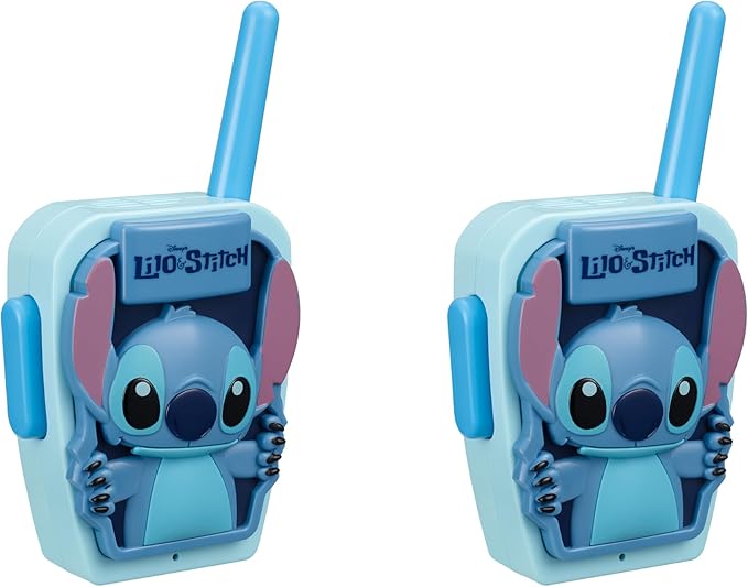 eKids Stitch Walkie Talkies for Kids, Static Free Extended Range Indoor and Outdoor Toys Designed for Fans of Stitch Toys