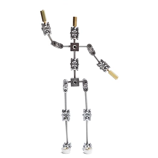 Studio Stop Motion Armature Kit - Feet Tie Down DIY Metal Puppet Figure Skeletons Easy Assembly for Animation Character Design & Creative Fun, Perfect for Stop Motion Animation (Silver, 6in)