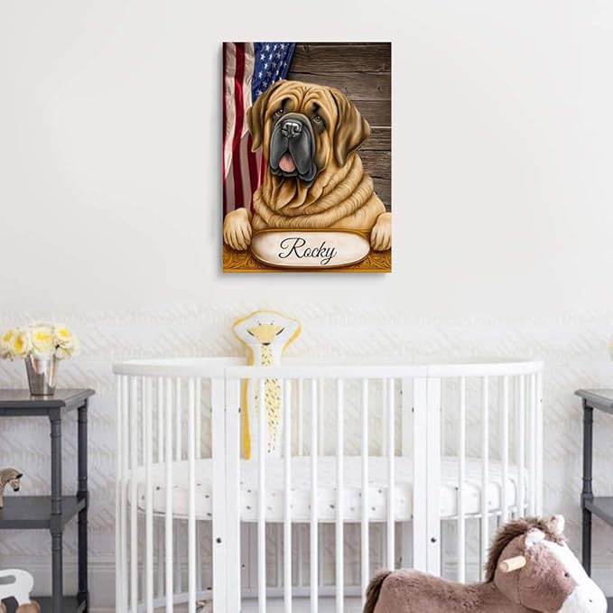 Custom Wooden Jigsaw Puzzles with Your Dog's Name on Spanish Mastiff Art Print - 300 500 1000PCS Puzzles Game and Home Wall Decor