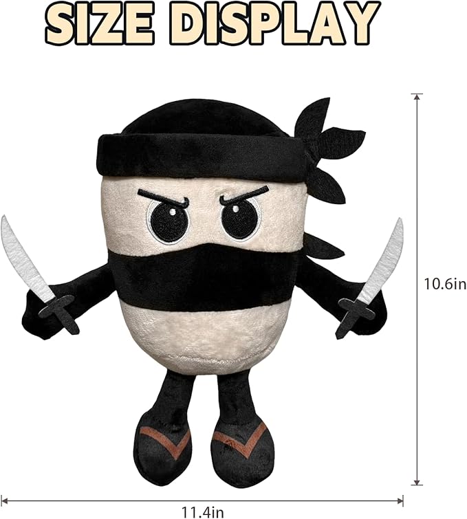 Italian Brainrot Plush Toy 10 Inches Capuccino Assassino Plush Soft Stuffed Meme Dolls for Collectors, Aesthetic Décor & Funny Gift Ideas