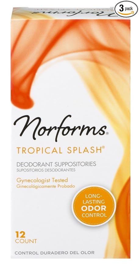 Norforms Suppositories Tropical Splash 12 Count (3 Pack)