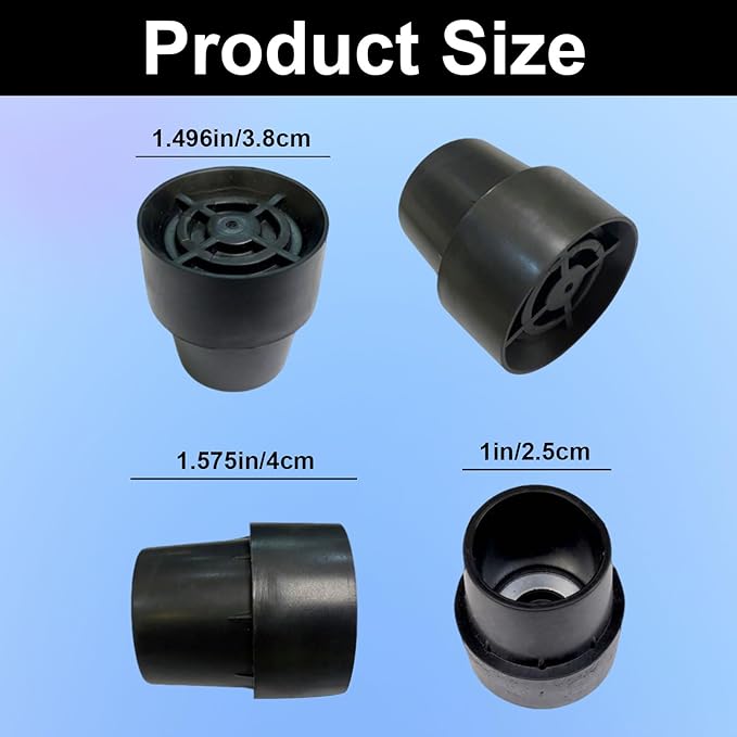 8Pcs Trampoline Leg Caps, 1 Inch Diameter Rubber Leg Tips Replacement Parts, Chair Rubber Leg Caps for Trampoline Accessories, Black Non-Slip Floor Protectors