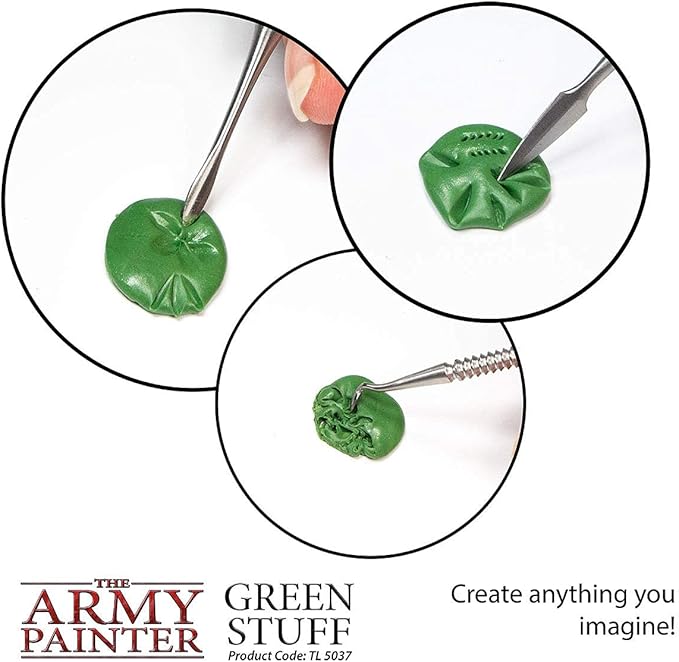 The Army Painter Green Stuff, 2 Part Modelling Clay, 20cm, Mouldable Model Putty Modelling Compound for Miniatures, Easy-to-Knead Green Putty Epoxy Clay for Sculpting