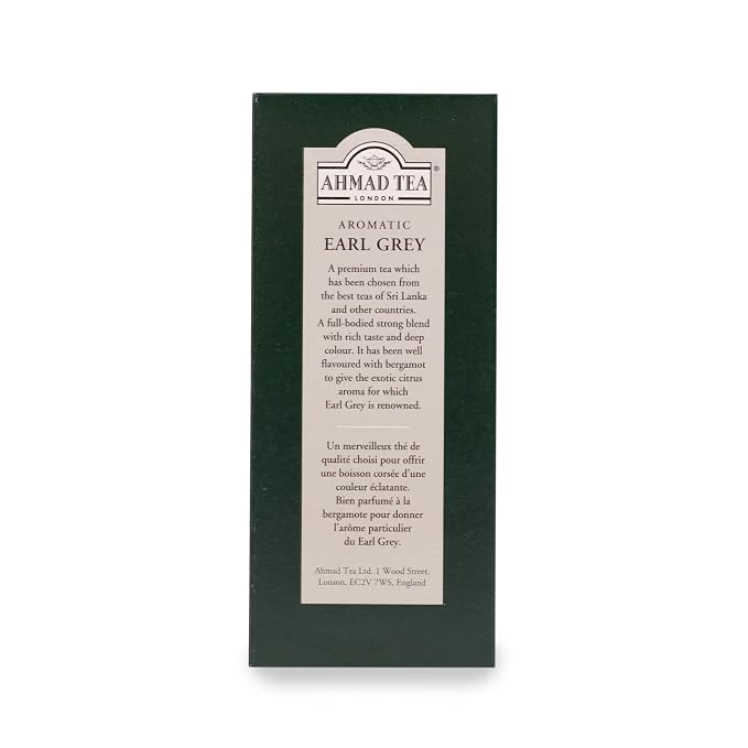 Ahmad Tea Black Tea, Earl Grey Aromatic Loose Leaf, 454g - Caffeinated and Sugar-Free