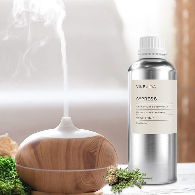VINEVIDA Cypress Essential Oil 32 oz - Undiluted Cypress Oil - DIY Candle Scents for Candlemaking - Bulk Essential Oil for Soap Making