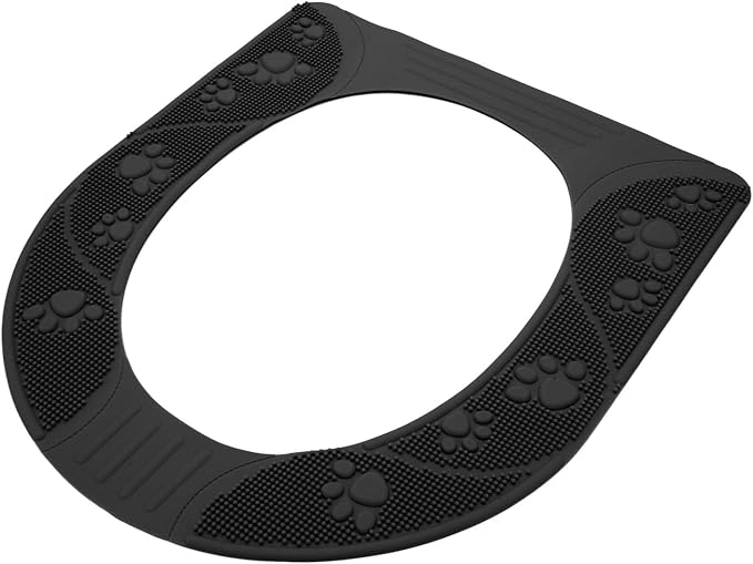 Silicone Toilet Seat Cover Washable Non-Slip Cushion for Universal Fit Gray 15.6 x 13.4 Inches