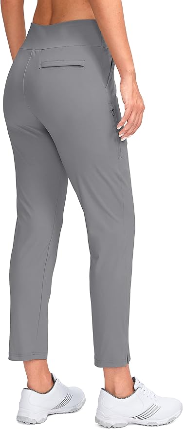 YYV Women's Golf Pants High Waist Stretch Ankle Pants with Pockets | Work Ankle Pants, Dress Pants with 4 Pockets, For Yoga Business Travel Casual