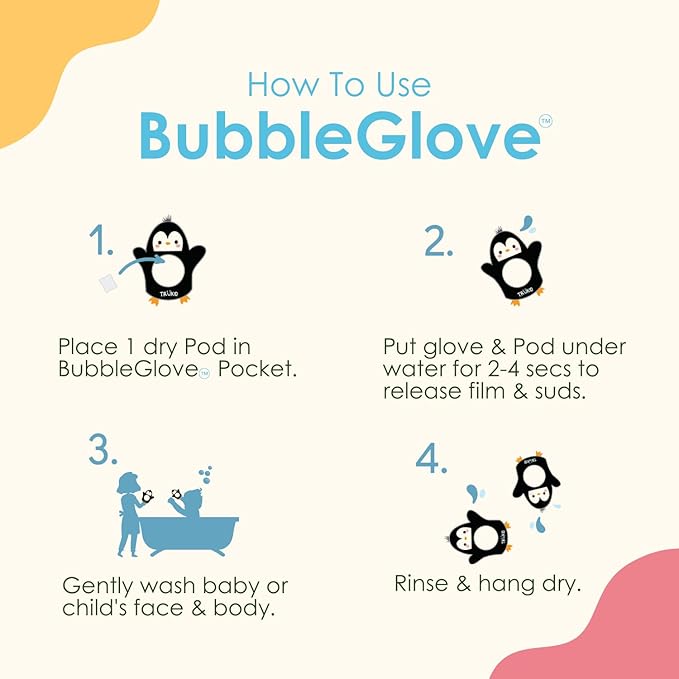 TruKid Bubble Gum Bubble Podz & BubbleGlove Set – Bubble Bath Pods and 2 Wash Gloves for Parent and Child