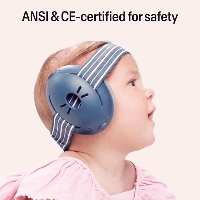 Alpine Muffy Baby Ear Protection for Babies and Toddlers up to 36 Months - CE & ANSI Certified - Noise Reduction Earmuffs - Comfortable Baby Headphones Against Hearing Damage & Improves Sleep - Denim