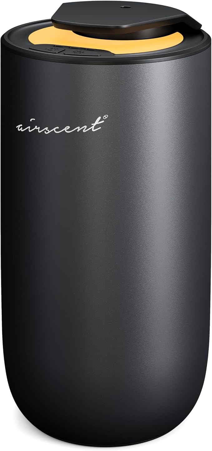 The AirScent Mini Waterless Diffuser - Black Finish - 15 mL Capacity | Night Light Feature - Aromatherapy Diffuser For Aesthetic Scenting For Homes Offices Spas & Hotels