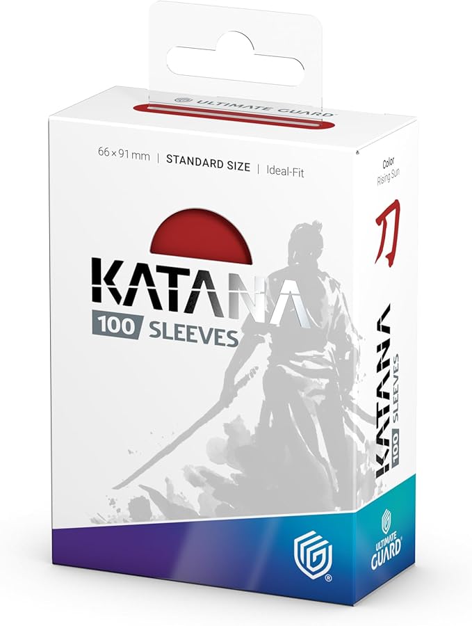 Ultimate Guard Katana Card Sleeves: 100 Standard Size TCG Sleeves, 66 x 91mm, Rising Sun Back, Tournament Quality, No PVC & Acid-Free, High Clarity
