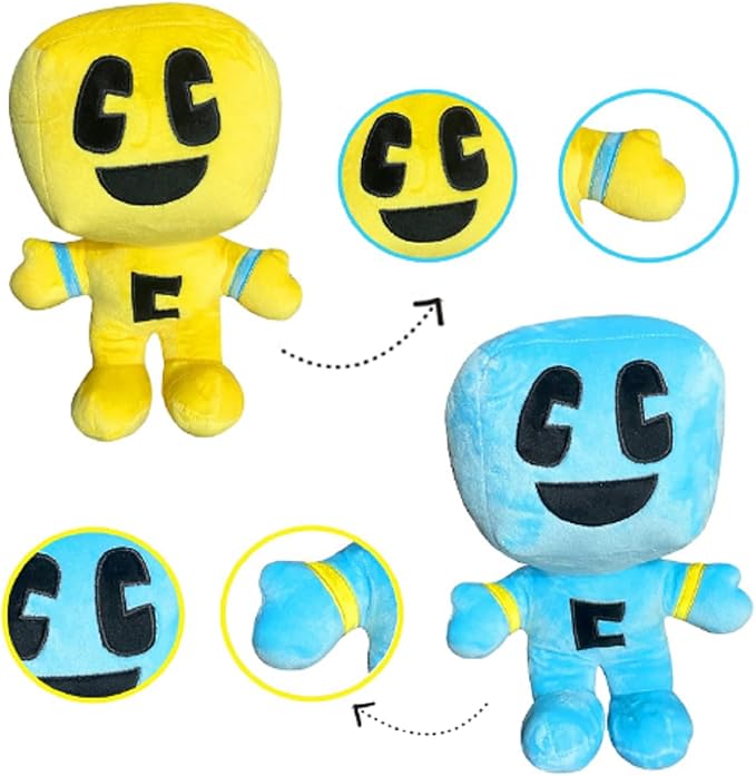 2024 New Creeper Plush Filler(11 inch), Plush Doll Soft Plush Toy Cute Pillow, Favorite Birthday Gift for Boys and Girls (Yellow+Blue)