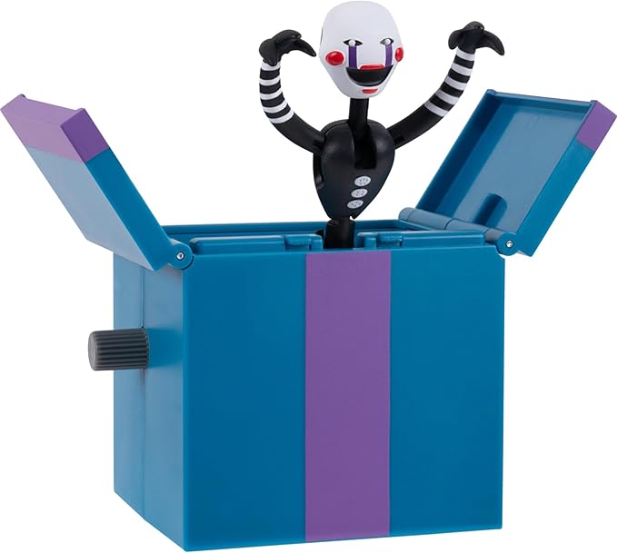Jazwares Five Nights at Freddy’s Puppet Office Set - 5-Inch Articulated Figure with Jumpscare Feature, Glow-in-The-Dark Eyes, and Optical Diorama
