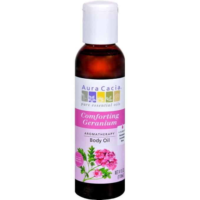 Aura Cacia Body Oil Geranium Comfort 4 Fz2