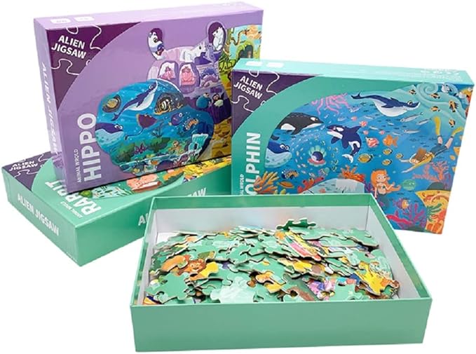 Jigsaw Puzzles for Kids Ages 4-8, 8-10, Colorful Animal Shaped Puzzle Floor Puzzles Children Learning Educational Toys Games Gifts for Boys and Girls (Triceratops-150 PCS)