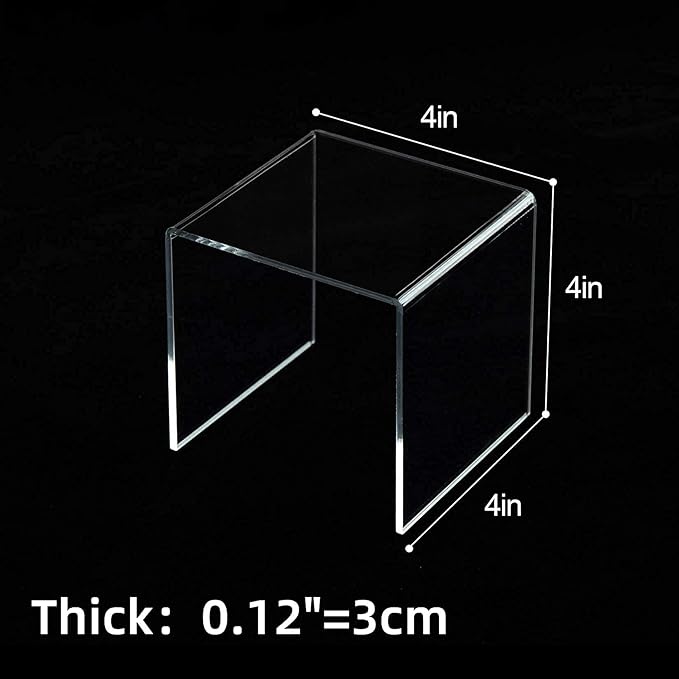ihomecooker Acylic Riser Square Display Stand For Cupcakes, Arts and Crafts (Clear, 8P-4INCH)