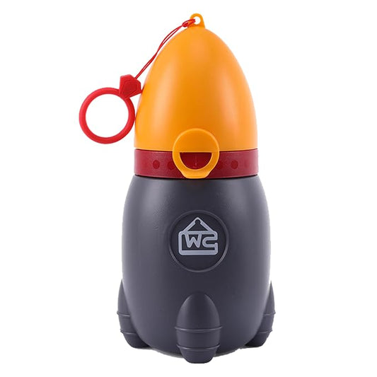 Pots Travel Urinal Portable Urinary Training Emergency Toilet for Camping Car Travel Outdoor Park Kids Boy Girl Rocket Design Grey and Orange 370ML