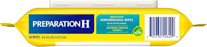 Preparation H Hemorrhoid Flushable Wipes with Witch Hazel for Skin Irritation Relief - 48 Count