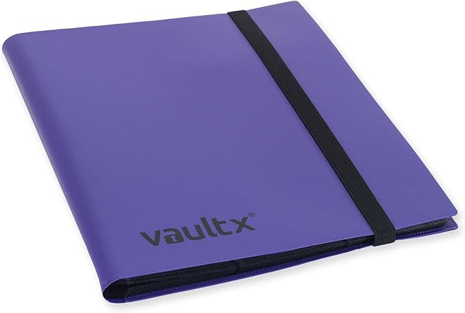 Vault X 9 Pocket Standard Strap Binder, Holds 360 Trading Cards in 20 Side-Loading Pages (Purple)