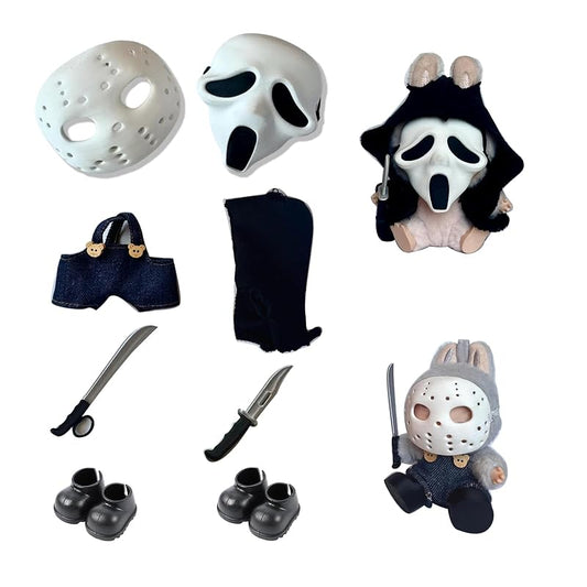Two Sets Of 17cm Doll Clothes For Halloween Scary Mask Doll Accessories Cute Halloween Costumes For Dolls Create The Cutest 17cm Fashion Doll For Halloween