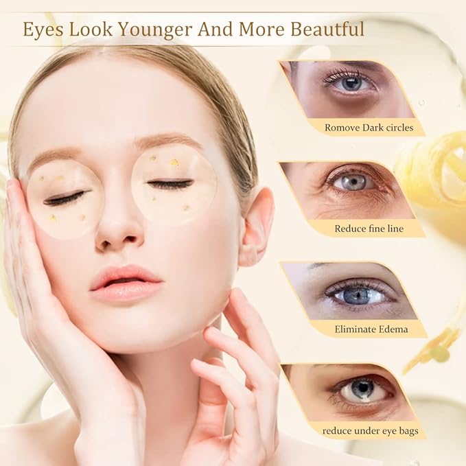 Eye Mask, Under Eye Patches 30 Pairs- Dark Circles, Puffy Eyes Treatments–Reduce Wrinkles and Fine Lines, Hydrating and Anti-Wrinkle Effect Under-Eye Patches with Hyaluronic Acid and Collagen (Osmanthus Fragrans)