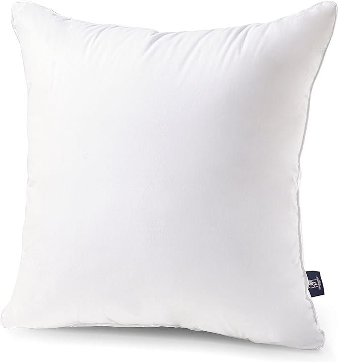 Phantoscope Throw Pillow Insert with 100% Cotton Cover, 22x22 Inch, 1 Pack | Soft Supportive Throw Pillows for Couch Bed, Hypoallergenic Breathable Pillows Inerts, Square Decorative Cushion Sham Stuffer