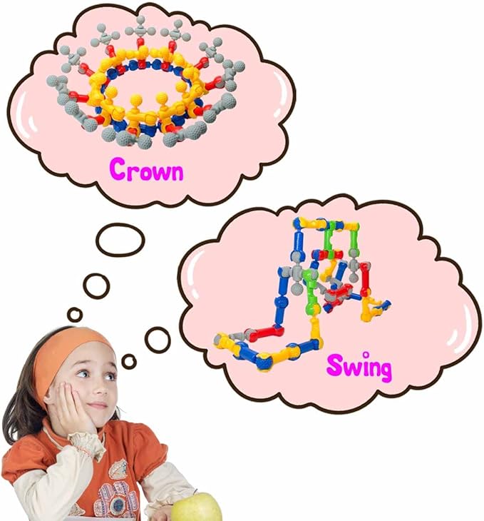 SHUNLAM Building Toys for Kids, 110 Pcs STEM Toys for Boys and Girls, Interlocking Playset for Age 3+, Kids Creative Kit (110 PCS)
