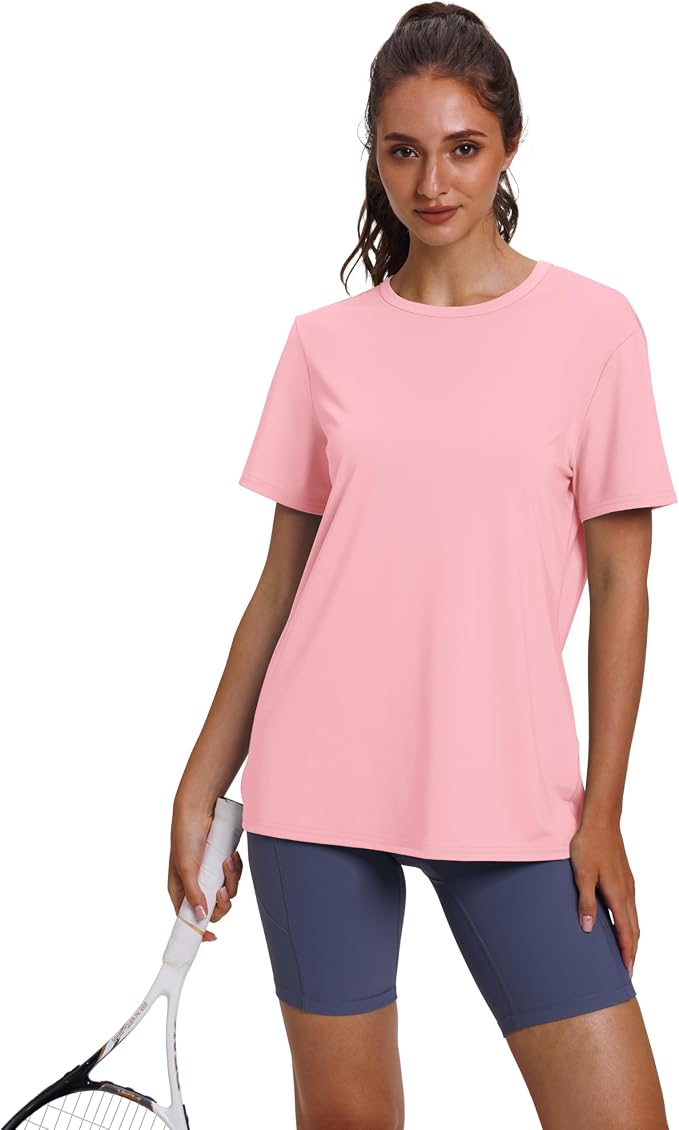 OFEEFAN Workout Tops for Women UPF 50+ Breathable Quick Dry Loose Fit T Shirt Outdoor Yoga Running Hiking Gym Tee Top