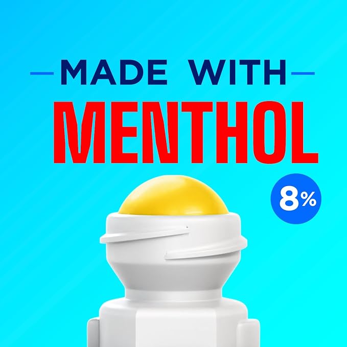 Icy Hot Original Pain Relief Revive & Recovery No-Mess Roll-On Applicator, Fast-Acting Pain Relief With 8% Menthol for Backaches, Joints, Muscle Strains and Arthritis, Revitalizing Tropical Rush, 2 oz