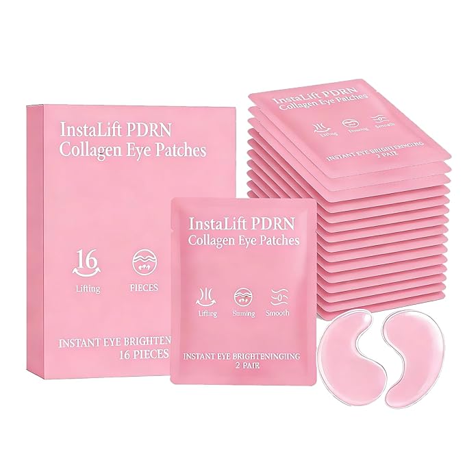16 Pairs Instalift Pdrn & Collagen Eye Patches，Instant Anti-Wrinkle Eye Mask for Dark Circles & Puffy Eyes，Hydrogel Undereye Patches with Hyaluronic Acid，Quick Fix & Long-Term Care – (2)