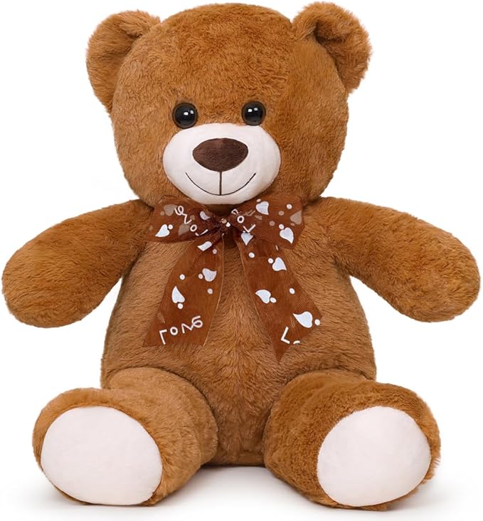 Teddy Bear Stuffed Animal 24'' Small Teddy Bear Plush Toy Gift for Valentine Christmas Birthday Dark Brown
