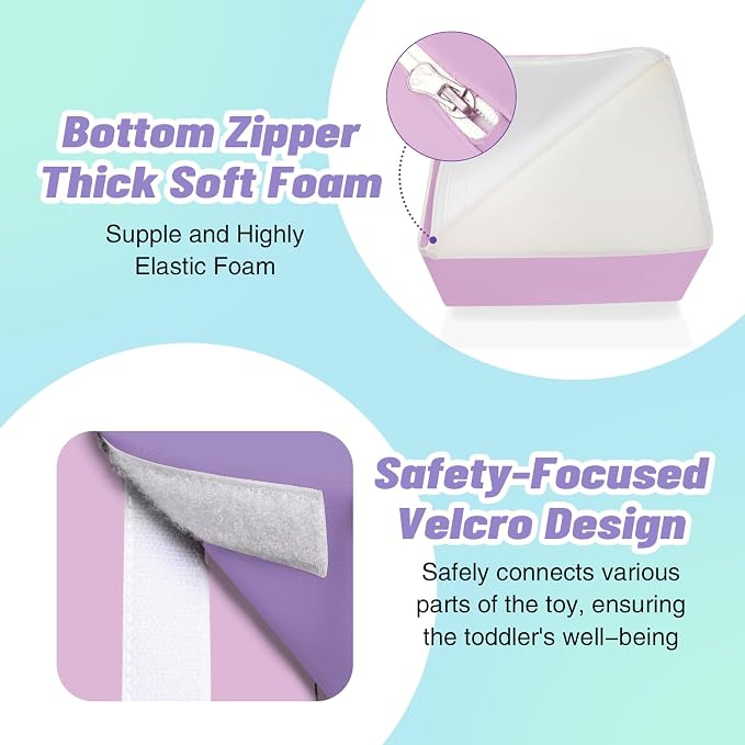 TODIBY 6-Piece Foam Climbing Blocks for Toddlers: Colorful Climbing Gym PU Leather Baby Foam Building Blocks Indoor Toy