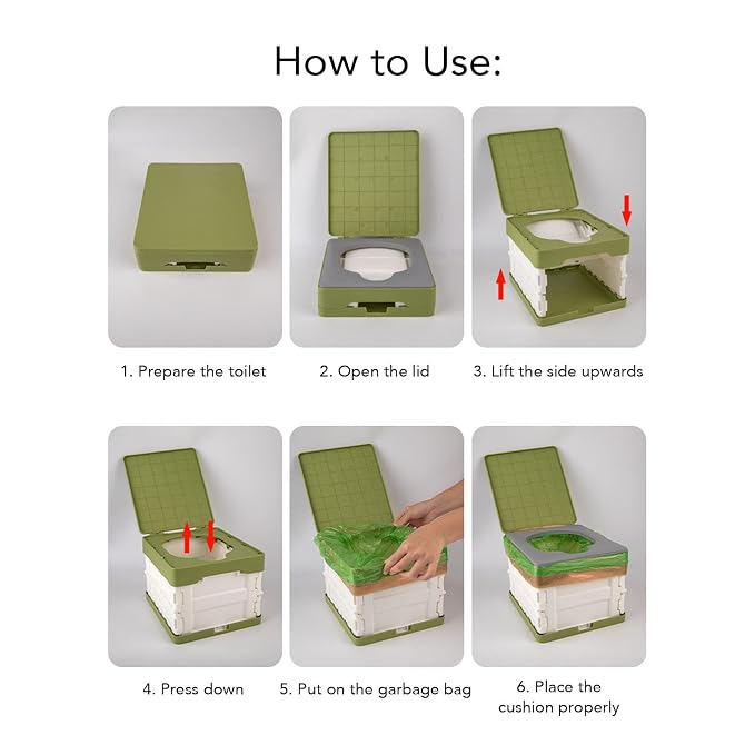 Kids Portable Toilet, Foldable Collapsible Potty for Travel Camping Outdoor Activities with PU Cushion