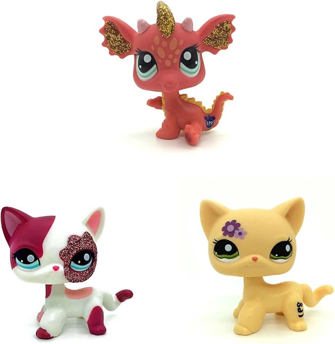 LPS pet Shop Animal Action Figures Dog Cat Kids Boys Girls Gift (3pcs)