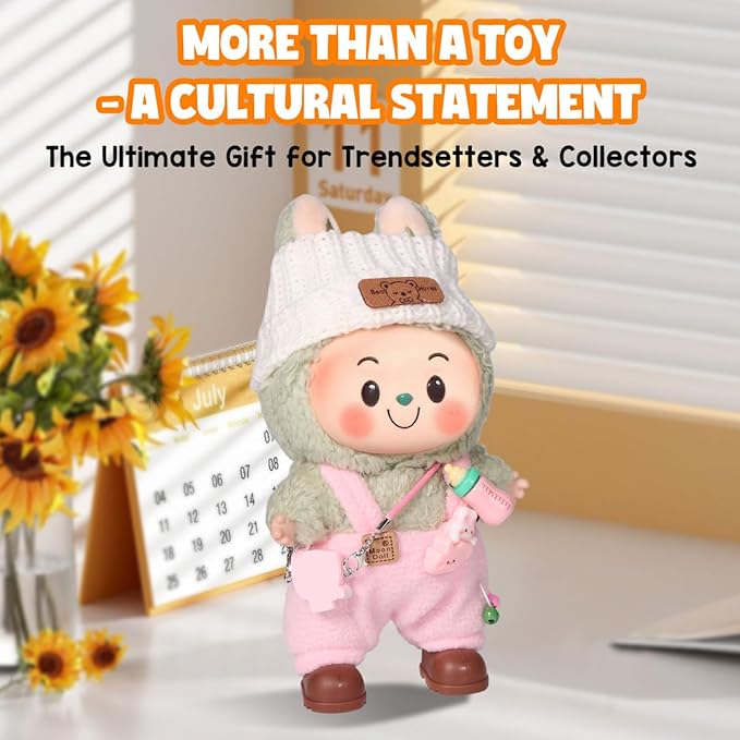 AICase for 17cm Doll Clothes/Outfit,Clothing Set for 17cm Doll,3 Piece Set Hat Clothing,Boys and Girls Stylish Adorable Clothes Accessories _Pink-16