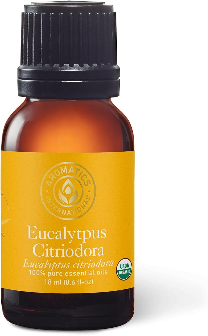 Aromatics International Premium Organic Eucalyptus Citriodora Essential Oil 18ml | 100% Pure Essential Oil for Diffusion & Aromatherapy