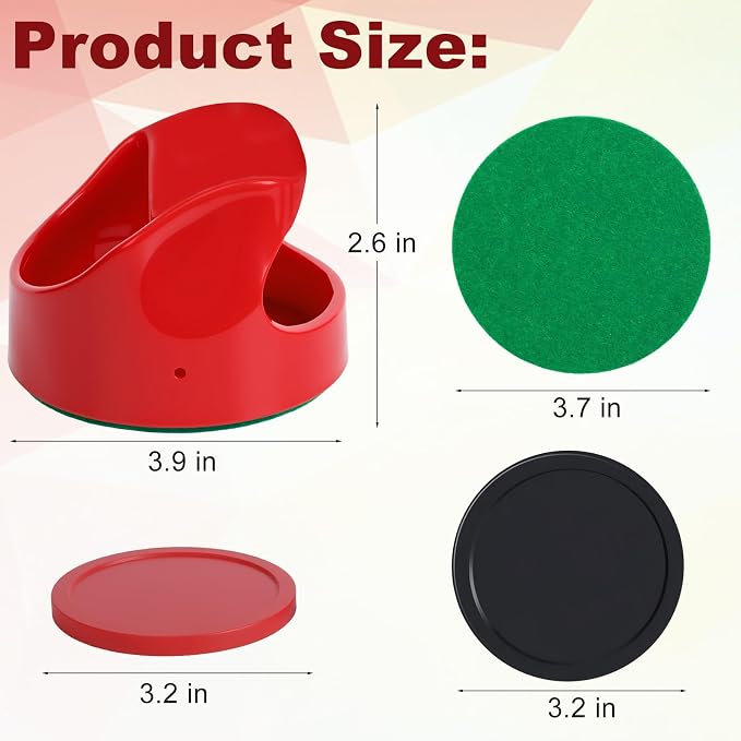Coopay Air Hockey Pucks and Paddles - 2 Hockey Pushers & 4 Large Hockey Pucks with Nylon Storage Bag, Great Goal Handles Pushers Replacement Accessories for Game Tables
