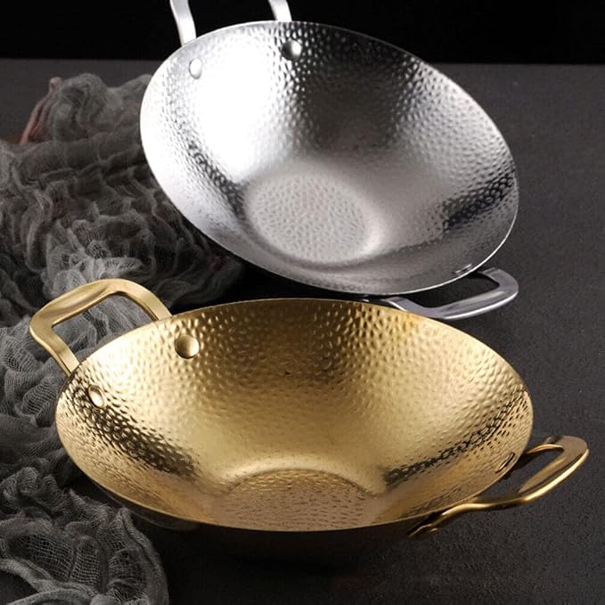 UPKOCH Stainless Steel Stock Pot Double Handles Korean Style Cooking Pot for Home Use Heat-resistant and Easy to Clean Kitchen Essential
