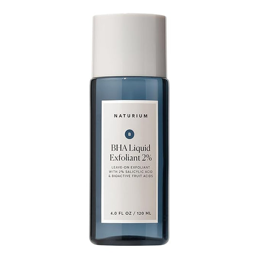 Naturium BHA Liquid Exfoliant 2%, Leave-on Face & Skin Care Exfoliating Pore Treatment, with Salicylic Acid & Bioactive Fruit Acids, Packaging May Vary, 4 oz