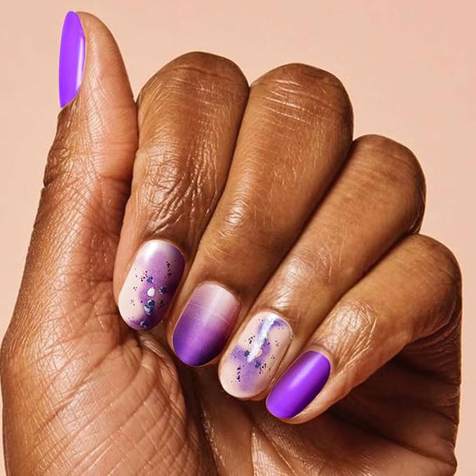 Nail Stickers 20 Pieces Full Wraps Nail Polish Strips, Self-Adhesive Gel Nail Art Decals for Women Girls